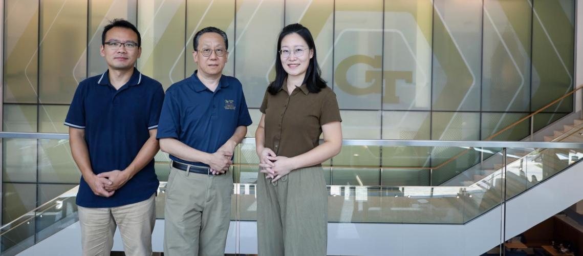 The ISyE research team from left to right: Xiao Liu, the David M. McKenney Family Associate Professor; Yu Ding, the Anderson-Interface Chair and professor and project lead; and Ph.D. student Quan Zeng.